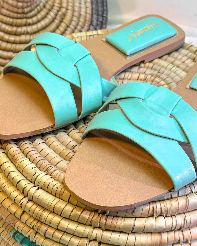 Crisscross Comfort Slides - Green
