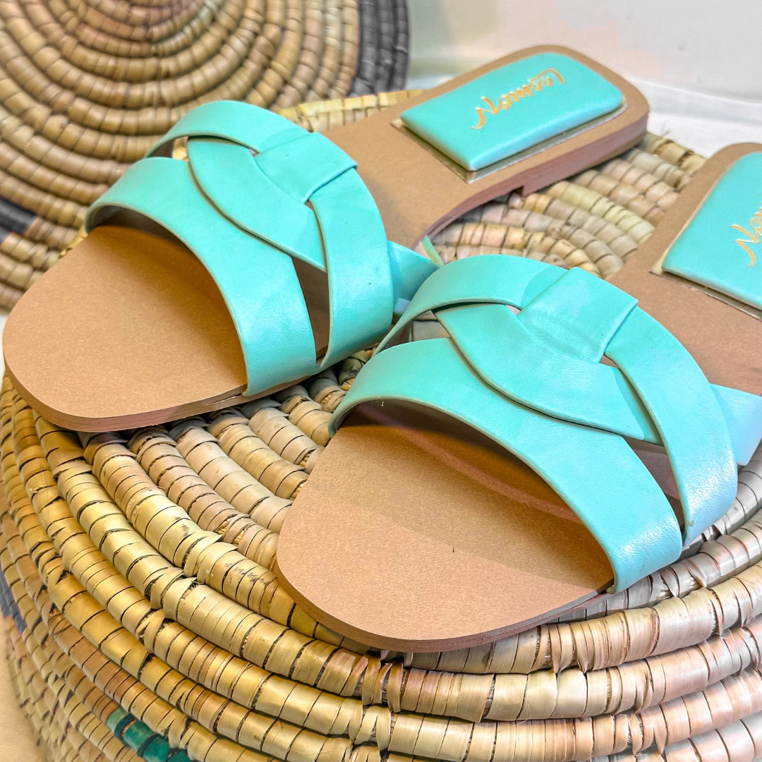 Crisscross Comfort Slides - Green