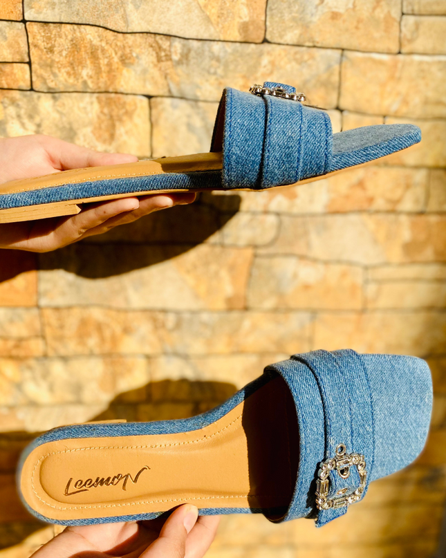 Neylana Flat Sandals-Blue