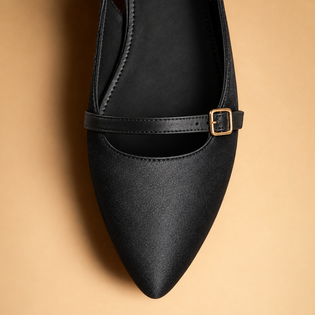 Serena Pointed Toe Heels - Charcoal Black