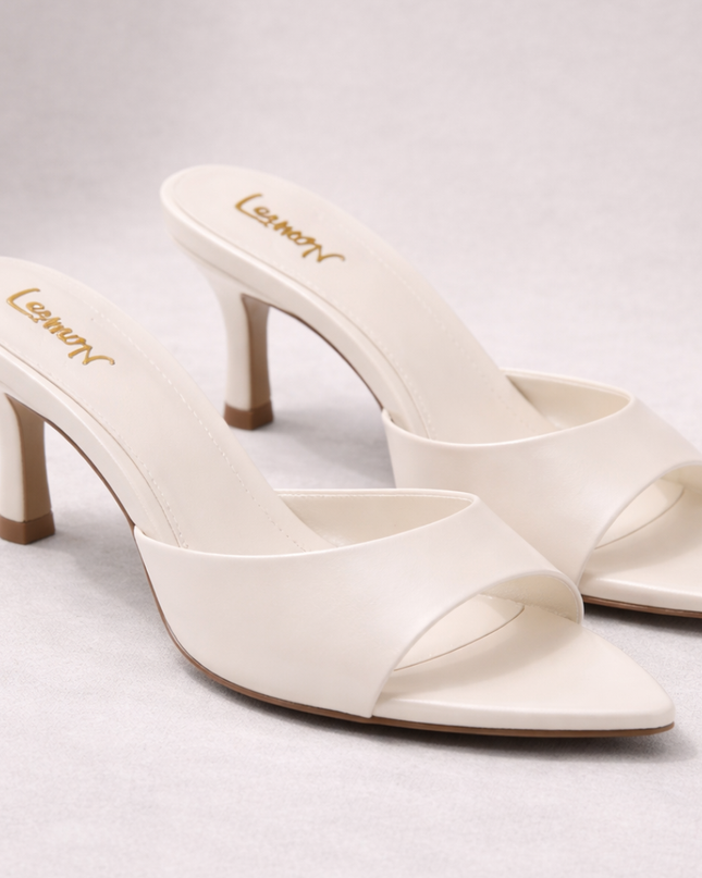 Luxury Pointy Heels- White
