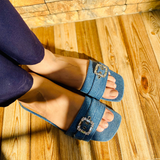 Neylana Flat Sandals-Blue