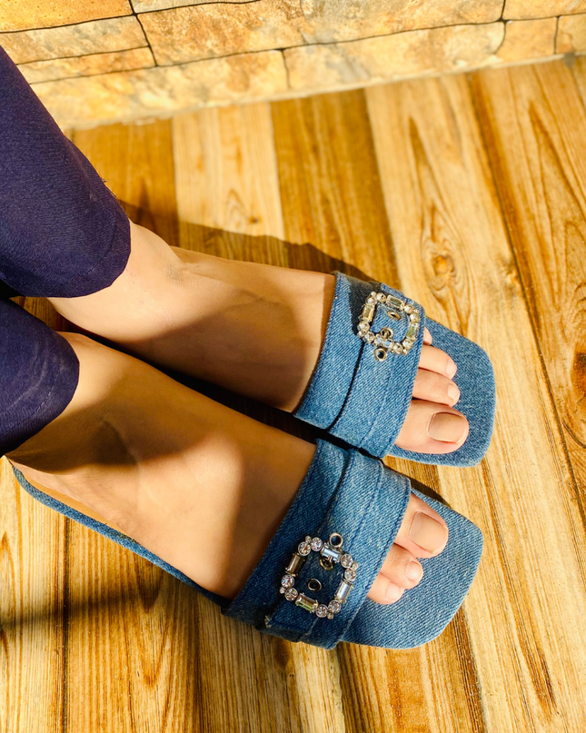 Neylana Flat Sandals-Blue