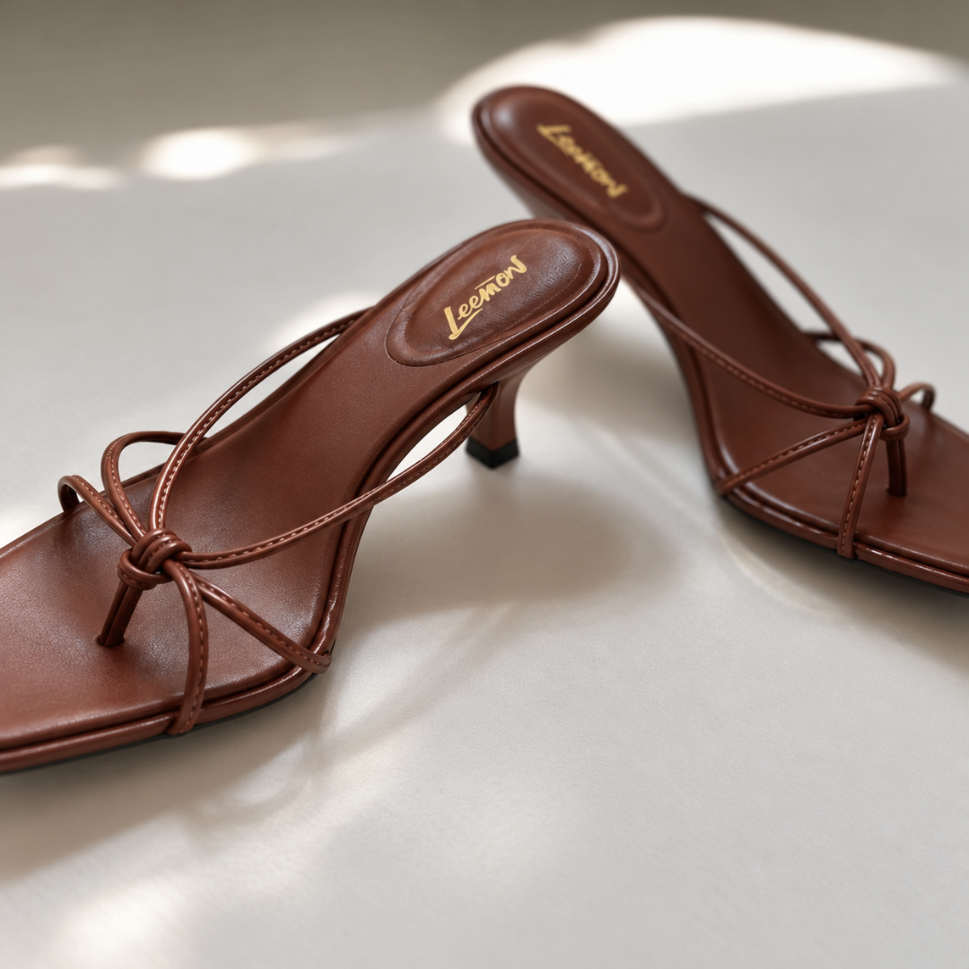 Luxe Knot Mules - Brown