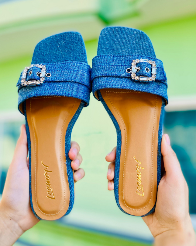 Neylana Flat Sandals-Blue