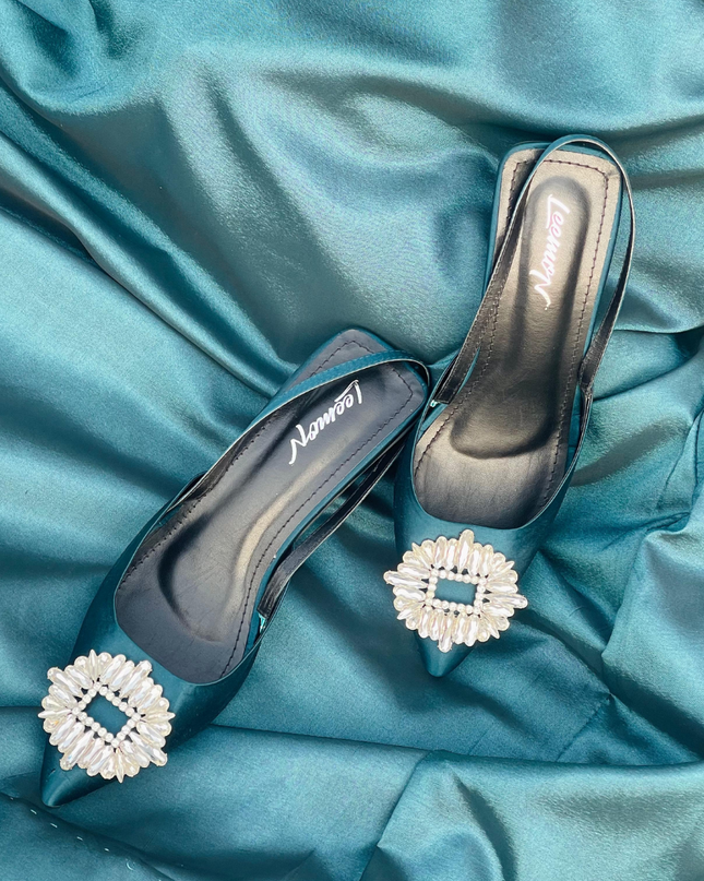 Isabil Luxe Heels- Green