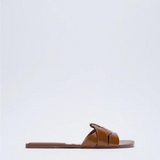 Crisscross Comfort Slides- Brown