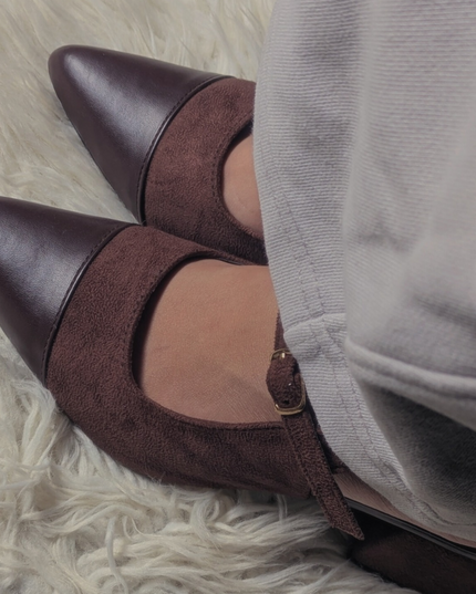 Luna Slingback Block Heels - Cocoa Grace Leemon Pakistan