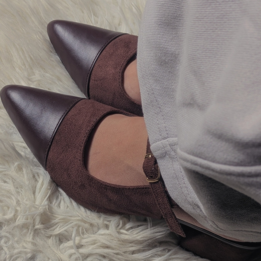 Luna Slingback Block Heels - Cocoa Grace