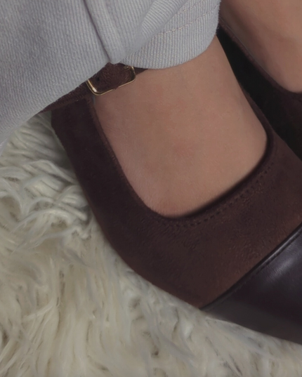 Luna Slingback Block Heels - Cocoa Grace Leemon Pakistan