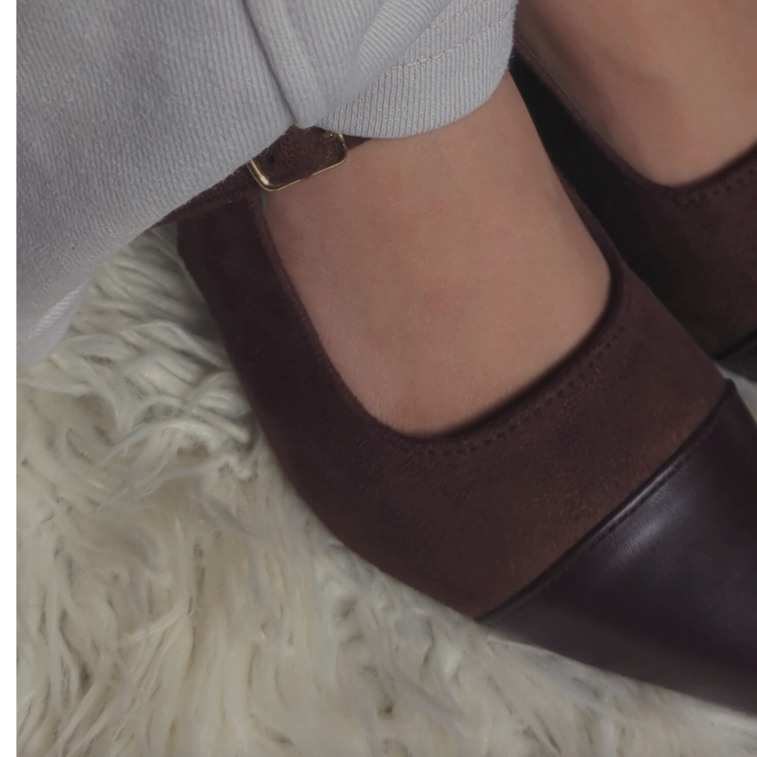 Luna Slingback Block Heels - Cocoa Grace