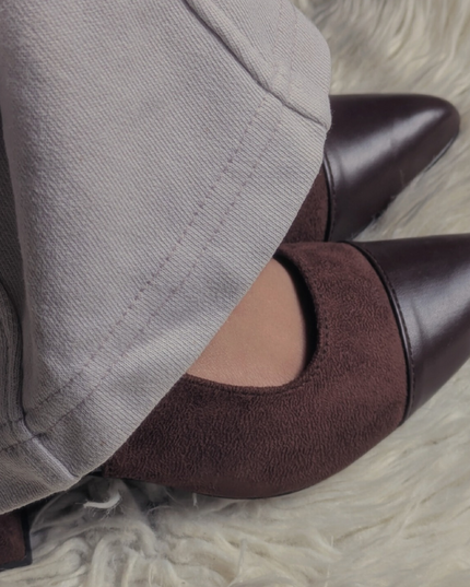 Luna Slingback Block Heels - Cocoa Grace Leemon Pakistan