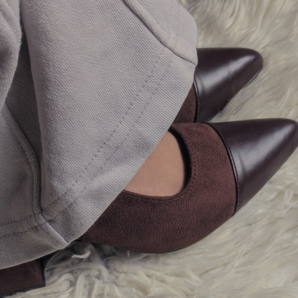 Luna Slingback Block Heels - Cocoa Grace
