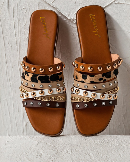 Multi Strap Glam Slides