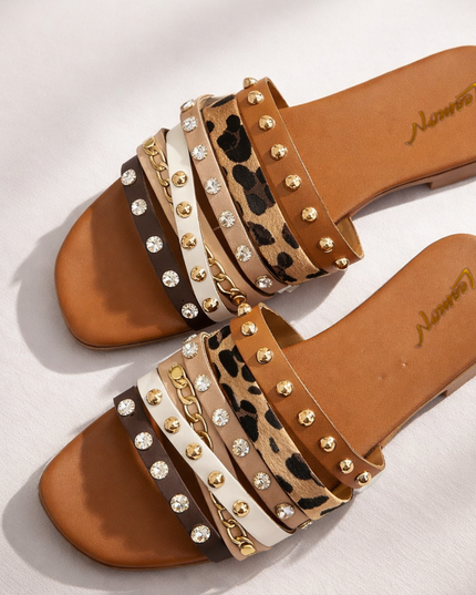 Multi Strap Glam Slides